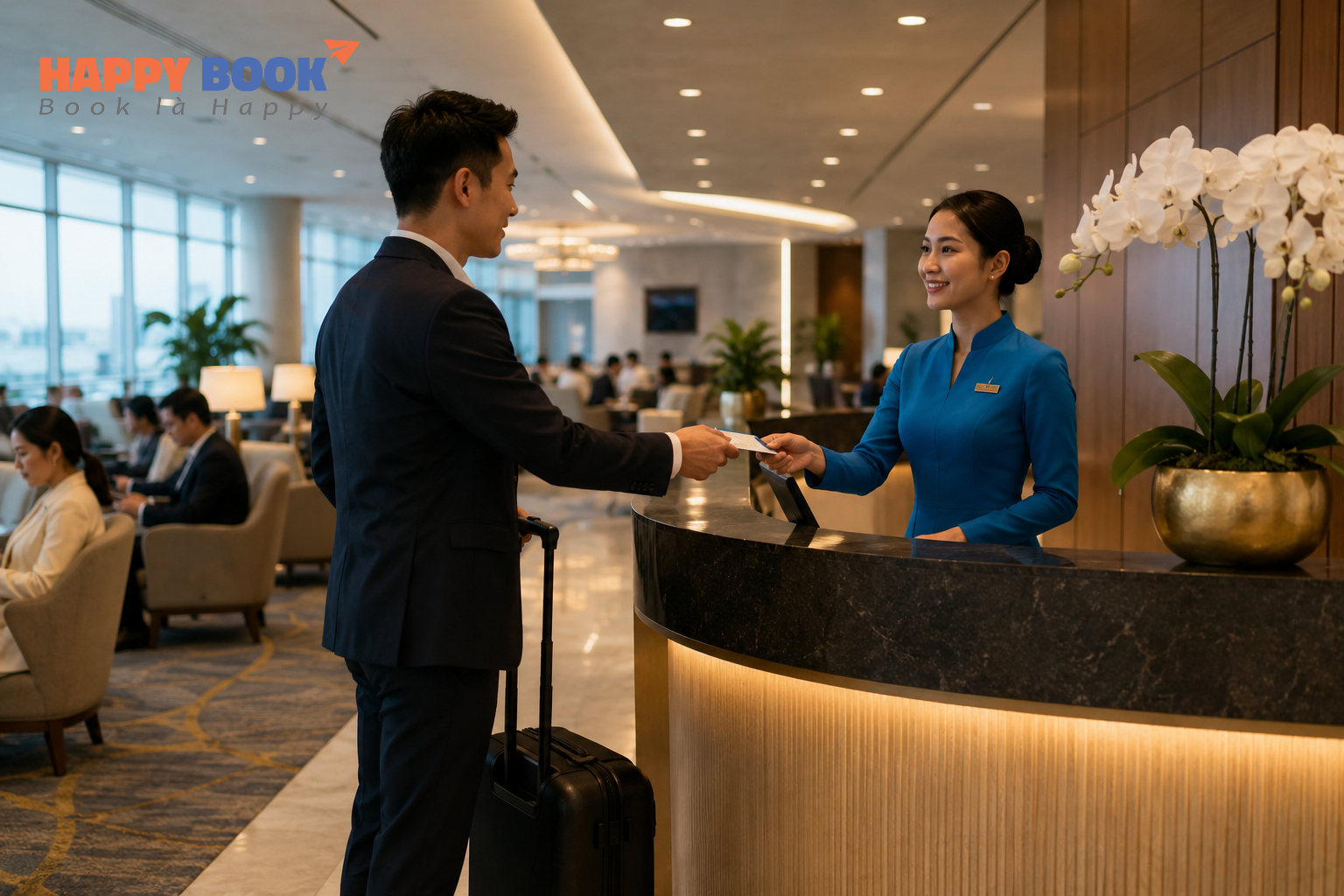 C&aacute;ch sử dụng ph&ograve;ng chờ hạng thương gia chi tiết từng bước