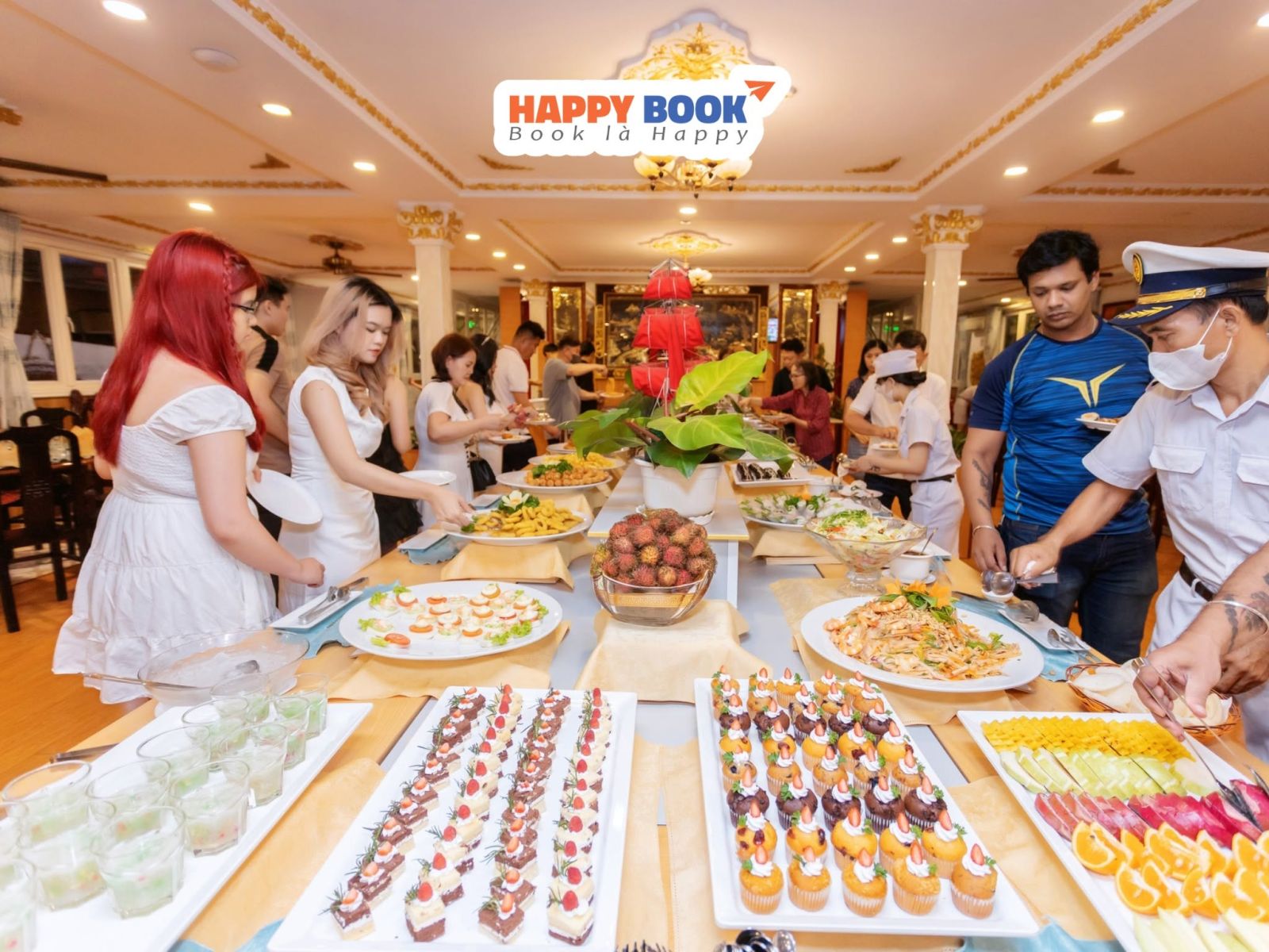 Menu buffet du thuyền s&ocirc;ng S&agrave;i G&ograve;n