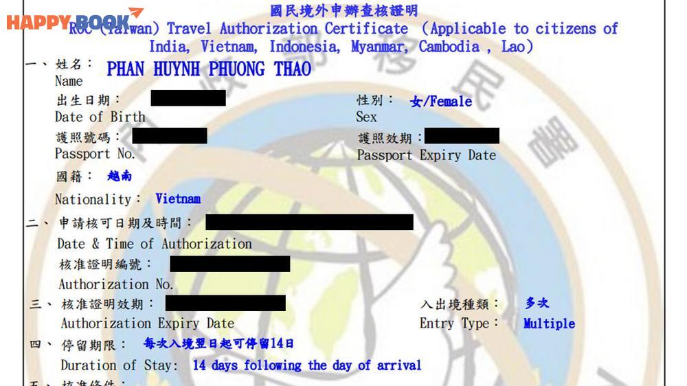 Những thông tin quan trọng có trên e-visa