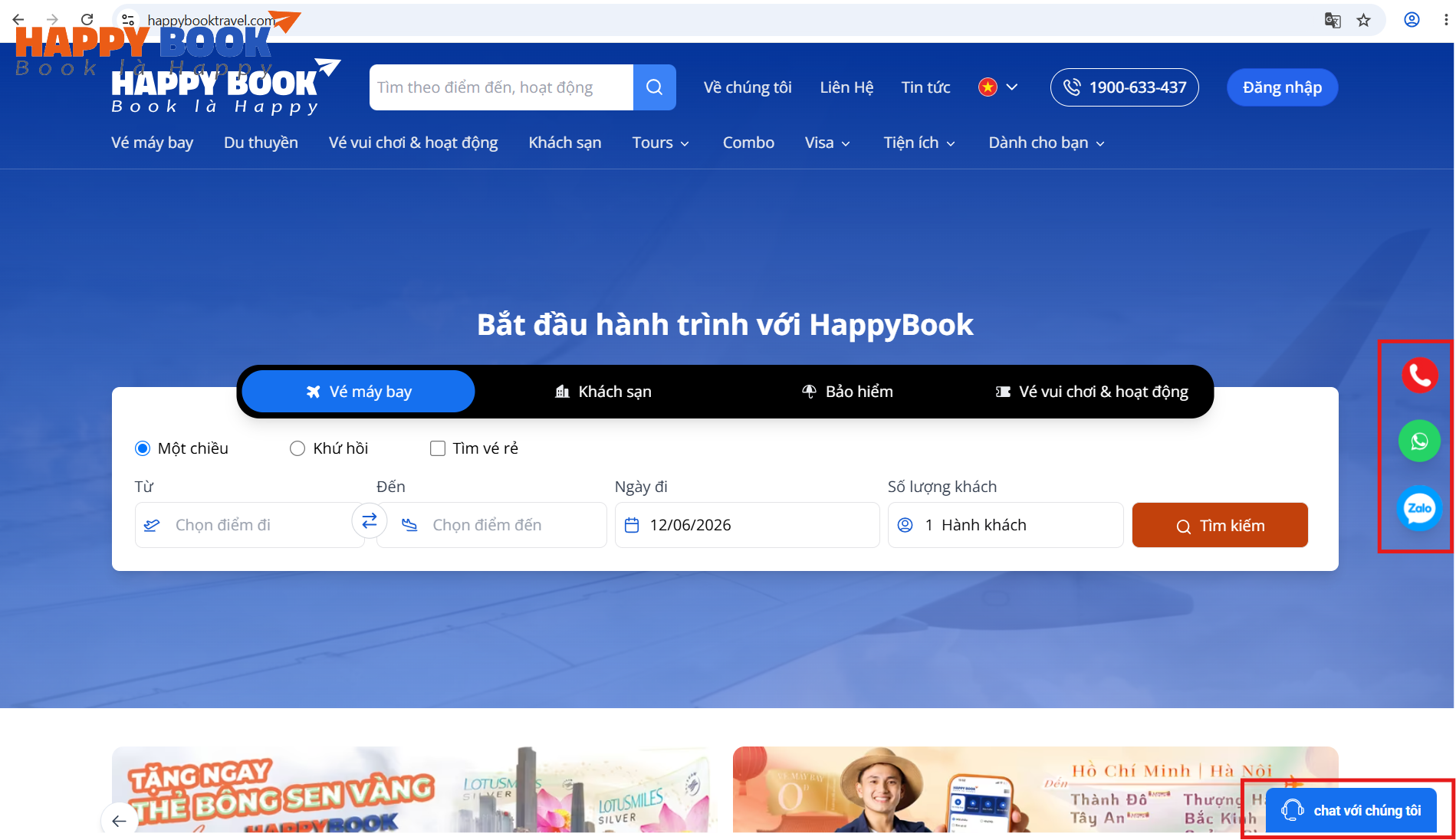 Website chính thức của Happybook Travel